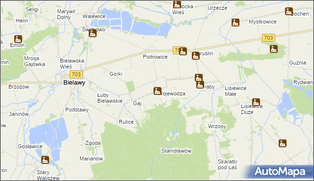 mapa Wojewodza, Wojewodza na mapie Targeo