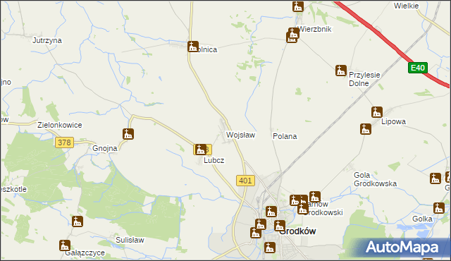 mapa Wojsław, Wojsław na mapie Targeo