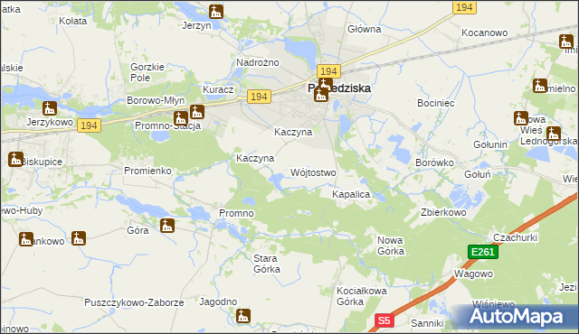mapa Wójtostwo gmina Pobiedziska, Wójtostwo gmina Pobiedziska na mapie Targeo
