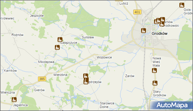 mapa Wójtowice gmina Grodków, Wójtowice gmina Grodków na mapie Targeo