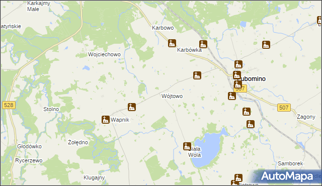 mapa Wójtowo gmina Lubomino, Wójtowo gmina Lubomino na mapie Targeo