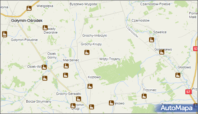 mapa Wójty-Trojany, Wójty-Trojany na mapie Targeo