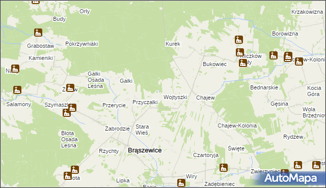 mapa Wojtyszki, Wojtyszki na mapie Targeo