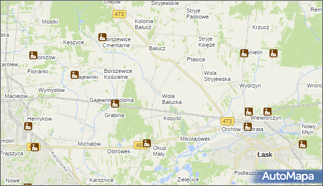 mapa Wola Bałucka, Wola Bałucka na mapie Targeo