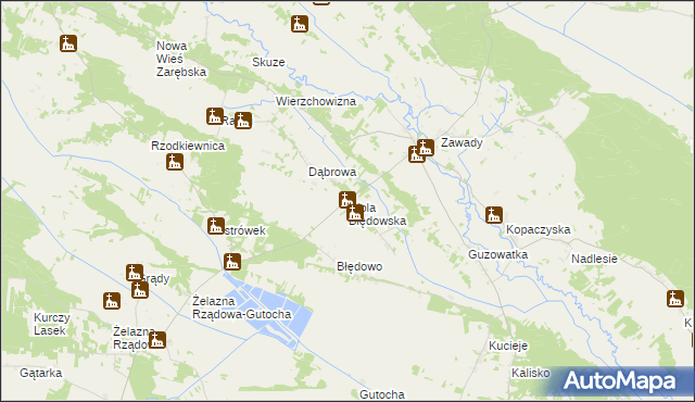 mapa Wola Błędowska gmina Baranowo, Wola Błędowska gmina Baranowo na mapie Targeo