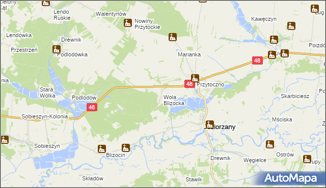 mapa Wola Blizocka, Wola Blizocka na mapie Targeo