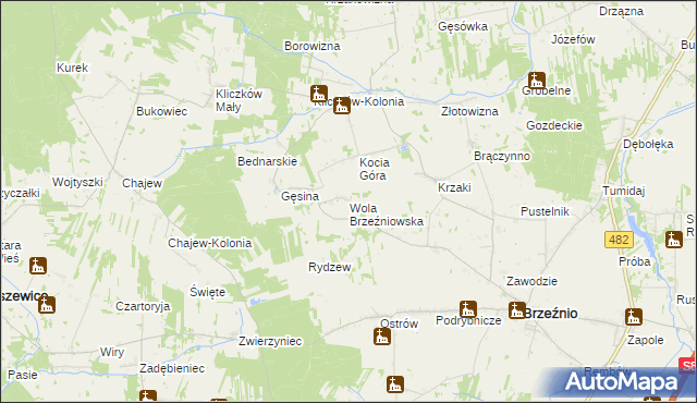 mapa Wola Brzeźniowska, Wola Brzeźniowska na mapie Targeo