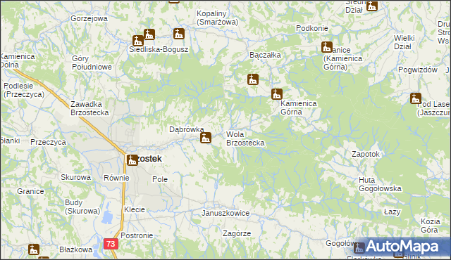 mapa Wola Brzostecka, Wola Brzostecka na mapie Targeo