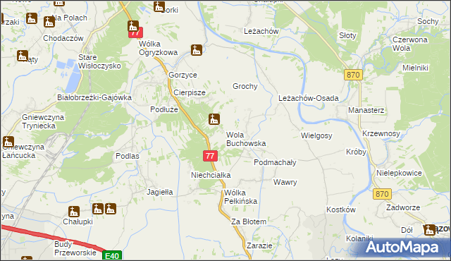 mapa Wola Buchowska, Wola Buchowska na mapie Targeo