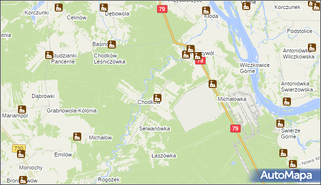 mapa Wola Chodkowska, Wola Chodkowska na mapie Targeo