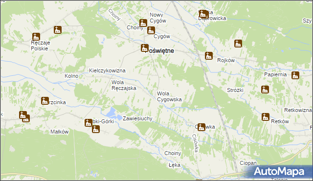 mapa Wola Cygowska, Wola Cygowska na mapie Targeo