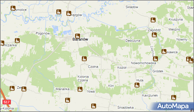 mapa Wola Czołnowska, Wola Czołnowska na mapie Targeo