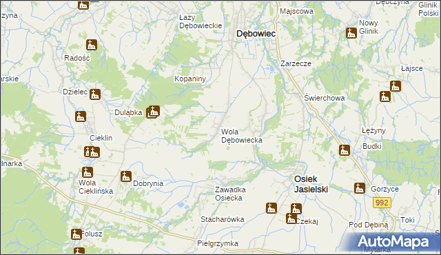 mapa Wola Dębowiecka, Wola Dębowiecka na mapie Targeo