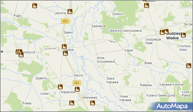 mapa Wola Droszewska, Wola Droszewska na mapie Targeo