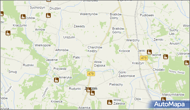 mapa Wola Flaszczyna, Wola Flaszczyna na mapie Targeo