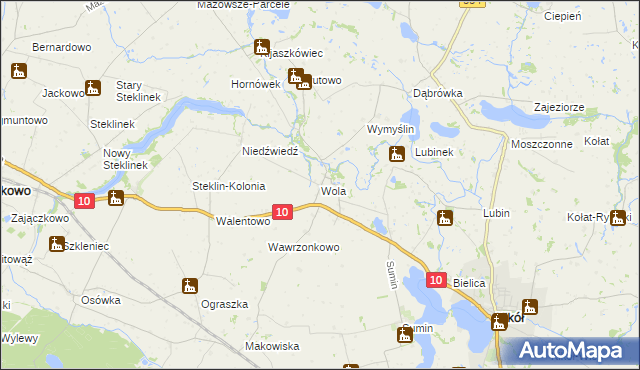 mapa Wola gmina Kikół, Wola gmina Kikół na mapie Targeo