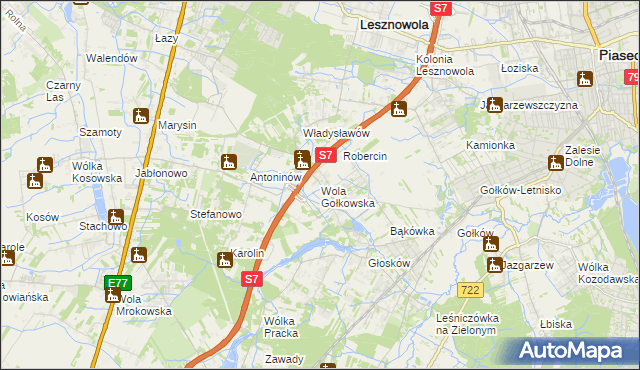 mapa Wola Gołkowska, Wola Gołkowska na mapie Targeo