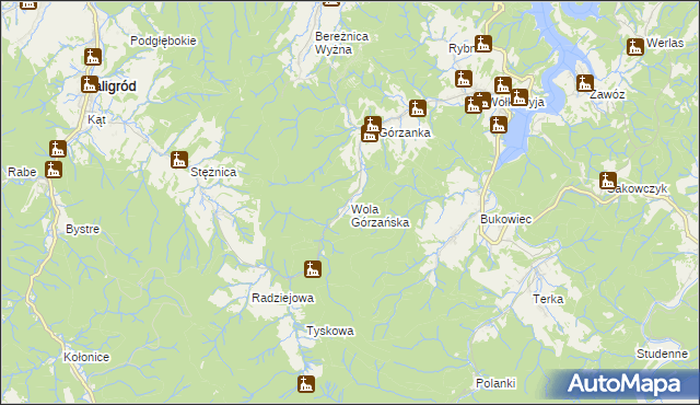 mapa Wola Górzańska, Wola Górzańska na mapie Targeo
