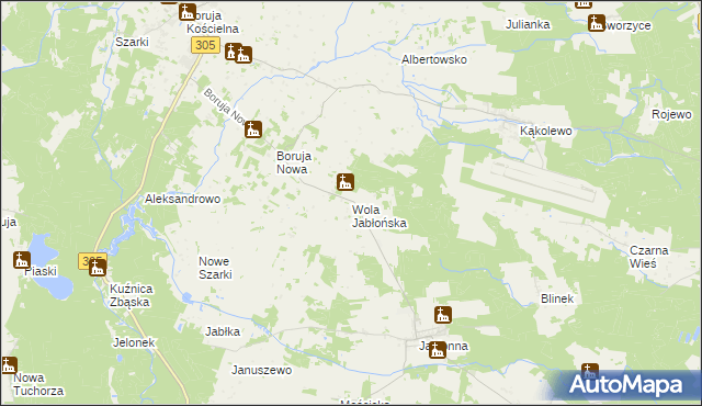 mapa Wola Jabłońska, Wola Jabłońska na mapie Targeo