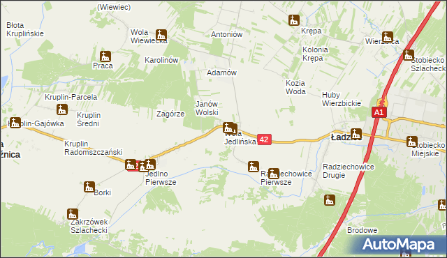 mapa Wola Jedlińska, Wola Jedlińska na mapie Targeo