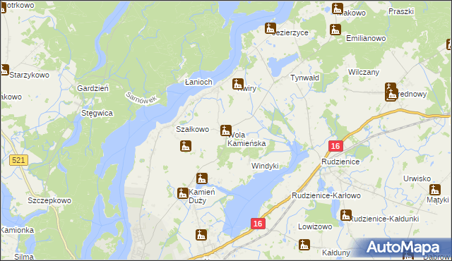 mapa Wola Kamieńska, Wola Kamieńska na mapie Targeo