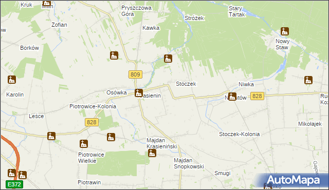 mapa Wola Krasienińska, Wola Krasienińska na mapie Targeo