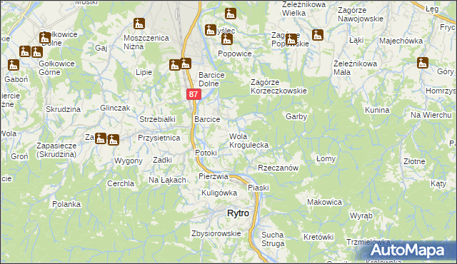 mapa Wola Krogulecka, Wola Krogulecka na mapie Targeo