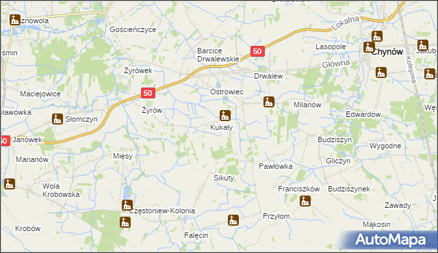 mapa Wola Kukalska, Wola Kukalska na mapie Targeo