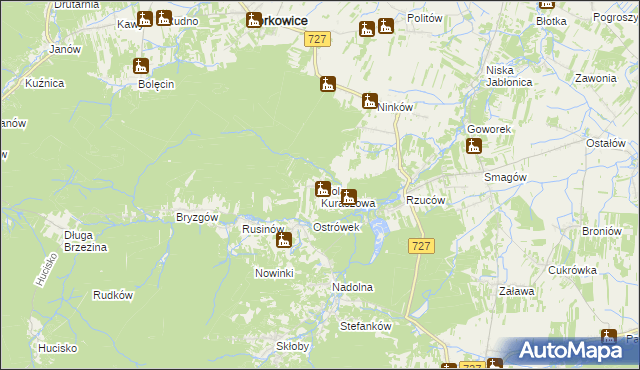 mapa Wola Kuraszowa, Wola Kuraszowa na mapie Targeo