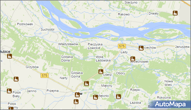 mapa Wola Ładowska, Wola Ładowska na mapie Targeo