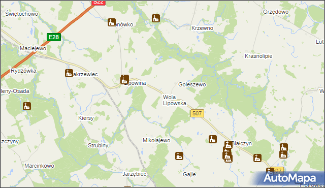 mapa Wola Lipowska, Wola Lipowska na mapie Targeo