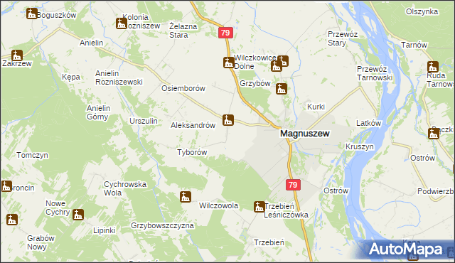 mapa Wola Magnuszewska, Wola Magnuszewska na mapie Targeo