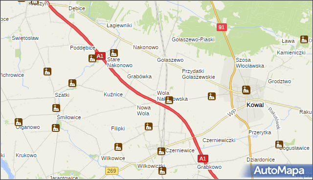 mapa Wola Nakonowska, Wola Nakonowska na mapie Targeo