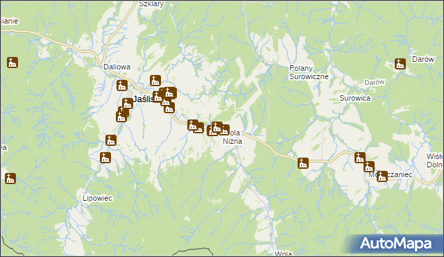 mapa Wola Niżna, Wola Niżna na mapie Targeo