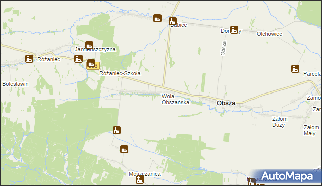 mapa Wola Obszańska, Wola Obszańska na mapie Targeo