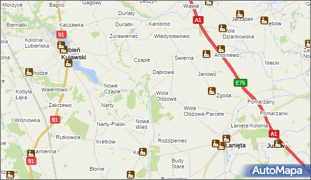 mapa Wola Olszowa, Wola Olszowa na mapie Targeo