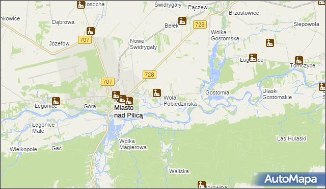 mapa Wola Pobiedzińska, Wola Pobiedzińska na mapie Targeo