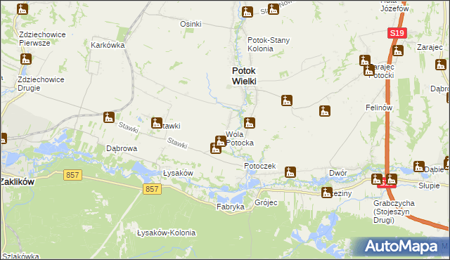 mapa Wola Potocka, Wola Potocka na mapie Targeo