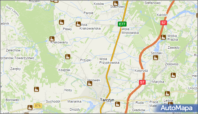 mapa Wola Przypkowska, Wola Przypkowska na mapie Targeo