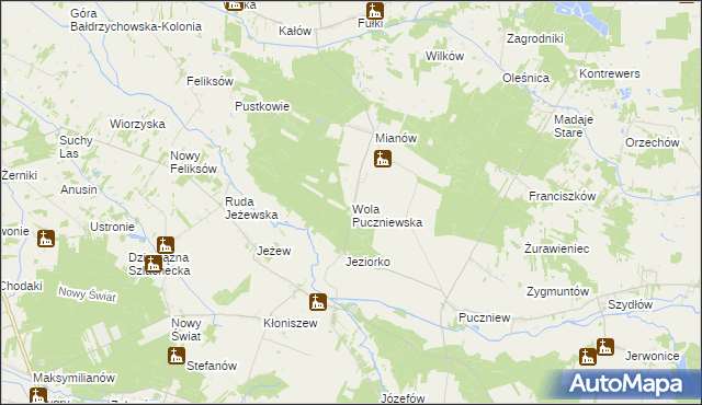 mapa Wola Puczniewska, Wola Puczniewska na mapie Targeo