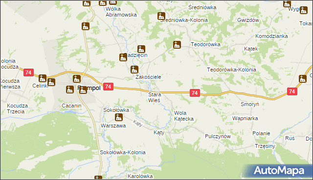 mapa Wola Radzięcka, Wola Radzięcka na mapie Targeo