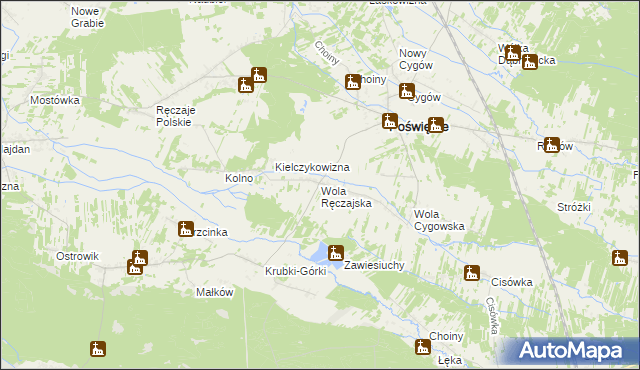 mapa Wola Ręczajska, Wola Ręczajska na mapie Targeo