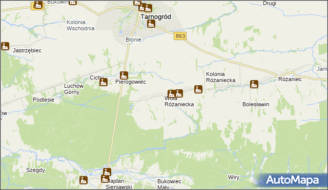 mapa Wola Różaniecka, Wola Różaniecka na mapie Targeo