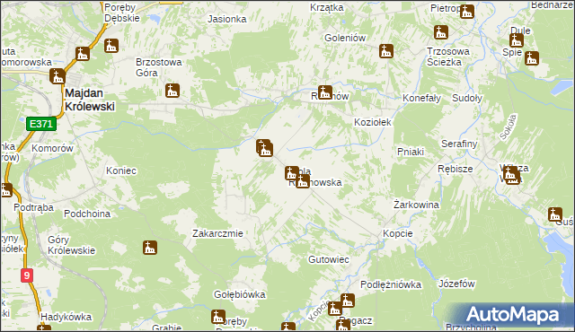 mapa Wola Rusinowska, Wola Rusinowska na mapie Targeo