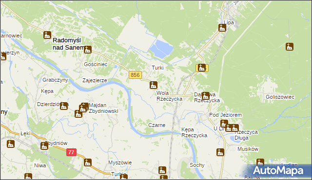 mapa Wola Rzeczycka, Wola Rzeczycka na mapie Targeo