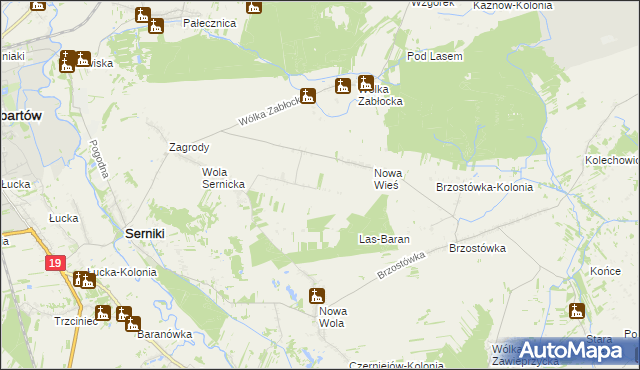 mapa Wola Sernicka-Kolonia, Wola Sernicka-Kolonia na mapie Targeo