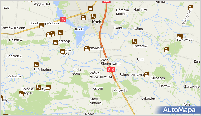 mapa Wola Skromowska, Wola Skromowska na mapie Targeo