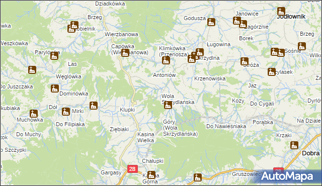 mapa Wola Skrzydlańska, Wola Skrzydlańska na mapie Targeo