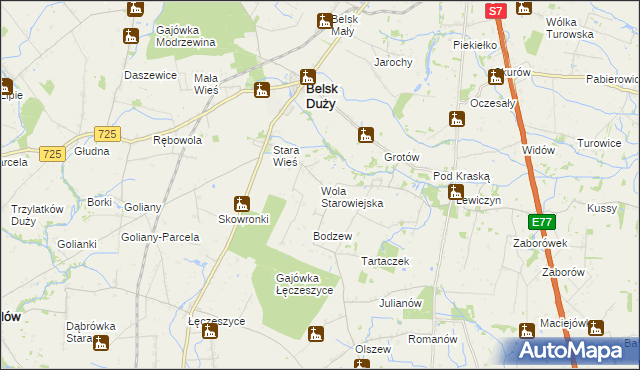 mapa Wola Starowiejska, Wola Starowiejska na mapie Targeo