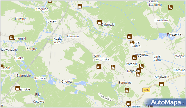 mapa Wola Świdzińska, Wola Świdzińska na mapie Targeo